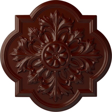 Ekena Millwork Bonetti Ceiling Medallion (Fits Canopies up to 5 1/8"), 20"OD x 1 3/4"P, Brushed Mahogany CM20BOBMF
